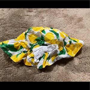 NWT Biscotti lemon Ruffle baby girl beach sun cap hat